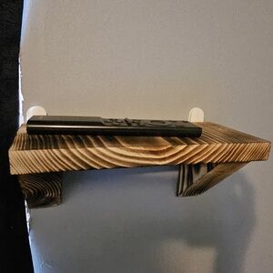 Rustic Brown Wooden Wall Shelf